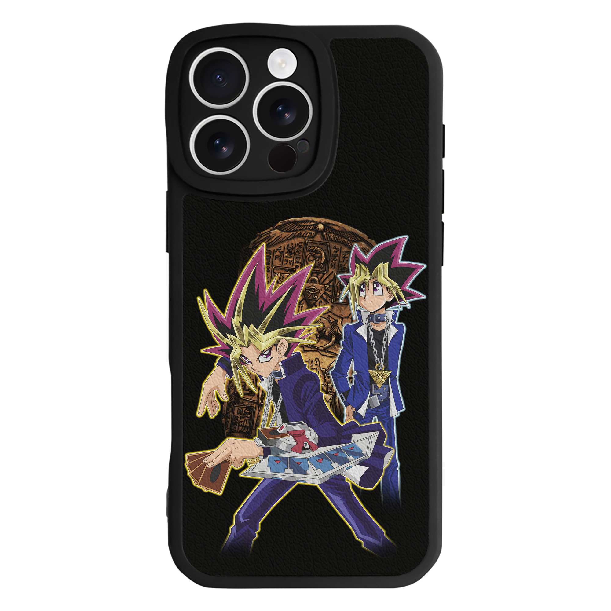 （画像用） 遊☆戯☆王 Yu-Gi-Oh! 【iPhone 16シリーズ対応】シリコンスマホケース（レザー調） 材質：シリコン